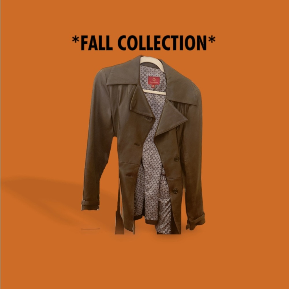 cole haan brown leather coat